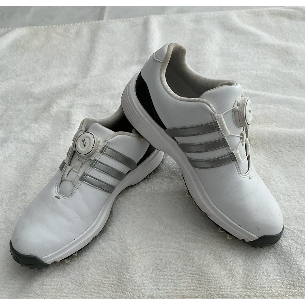 Adidas Junior's Size 4 Tour360 BOA Golf Shoes White/Silver